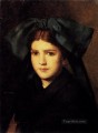 A Portrait Of A Young Girl With A Box In Her Hat Jean Jacques Henner